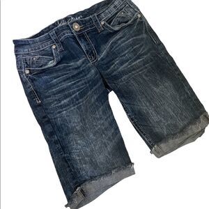 Ariya Bling Embroidered Bermuda Jean Junior Denim Shorts Sz 5/6